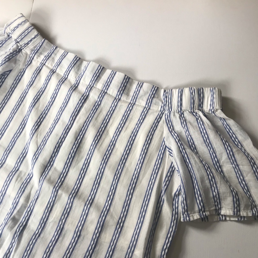 Off the Shoulder Striped Shirt